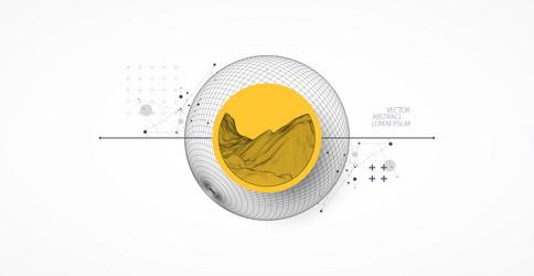 sphere theme with connected lines in technology vector image