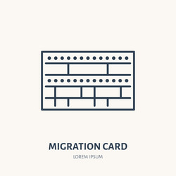 arrival card identity flat line icon vector