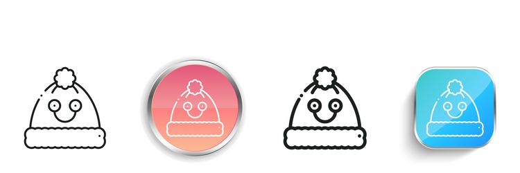 beanie icon thin linear regular and button style vector image