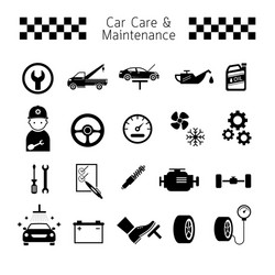 Car Maintenance & Repair Icons Vector Image
