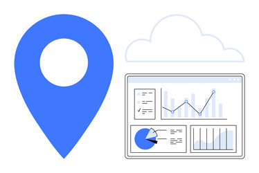 data analytics dashboard with cloud integration vector image