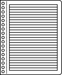 Notebook paper with horizontal lines in black vector