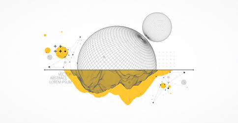 sphere theme with connected lines in technology vector image