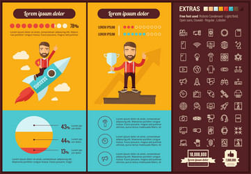 Technology flat design infographic template vector