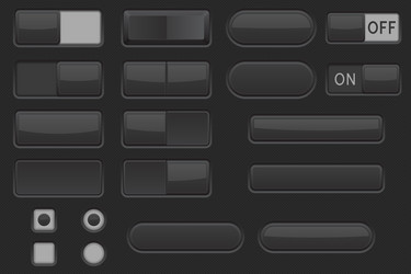 Toggle switch buttons and push black vector