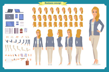 Young woman casual clothes full length vector