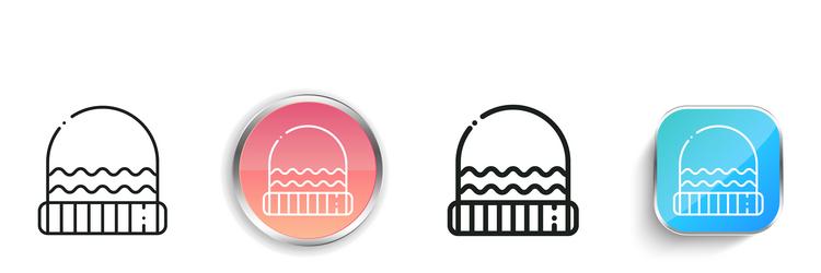 beanie icon thin linear regular and button style vector image