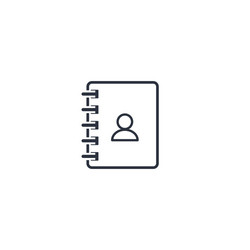 Contacts book outline icon isolated vector