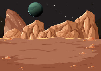 Landscape surface planet sky space science Vector Image