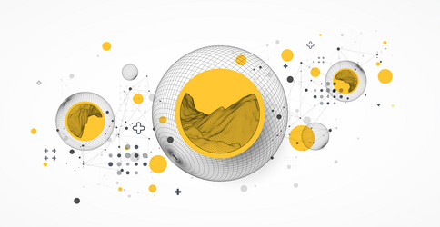 sphere theme with connected lines in technology vector image