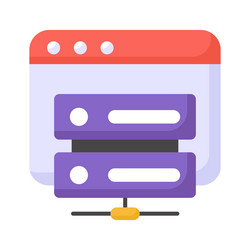 web page with data server denoting hosting vector image