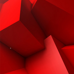 abstract background with overlapping red cubes vector image