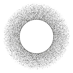 abstract stipple dots round frame with copy space vector image