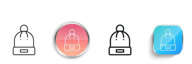 beanie icon thin linear regular and button style vector image