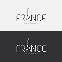 Alphabet france design concept with flat sign vector