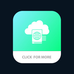 cloud reading folder upload mobile app button vector image