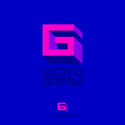 Geometric logo g letter cube monogram Royalty Free Vector