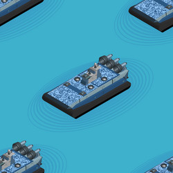 seamless pattern without a mask 3d hovercraft vector image