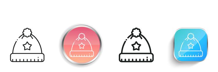 beanie icon thin linear regular and button style vector image