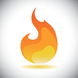 Red fire flat icon isolated on white background Vector Image