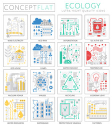 infographics mini concept green ecology icons vector