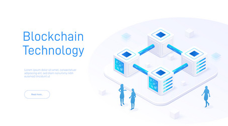 it is an isometric of a blockchain vector image