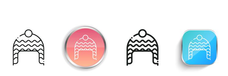 beanie icon thin linear regular and button style vector image