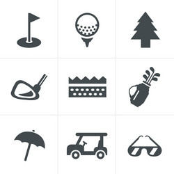 Golf Icon Set Vector Image