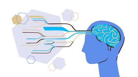 human brain neural network with ai concept flat vector image