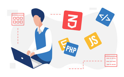 Developer Coding Website Creation vector image