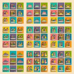flat with shadow concept and mobile application vector image