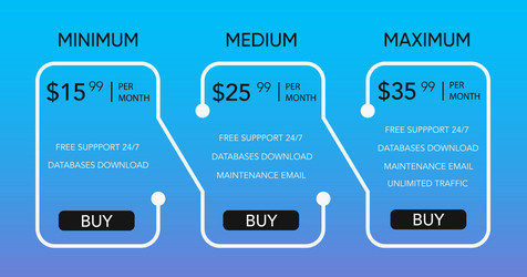 pricing list design template for websites vector image