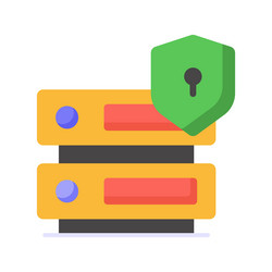 protection shield with data server showing vector image