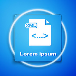 white xml file document download button icon vector image