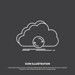 cloud syncing sync data synchronization icon line vector image