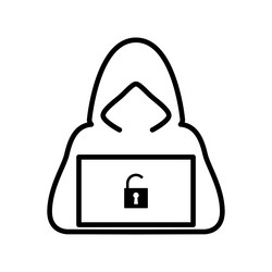 computer hacker with laptop icon vector