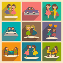 flat with shadow concept and mobile application vector image