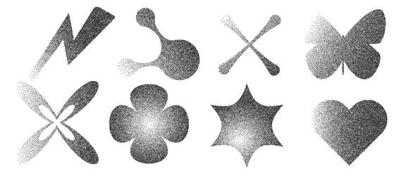 geometric figures with grain noise gradient vector image