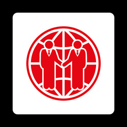 Global partnership icon vector