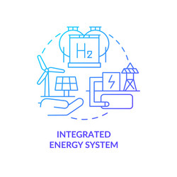 Integrated energy system blue gradient concept vector