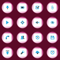 interface icons colored set with target attach vector image