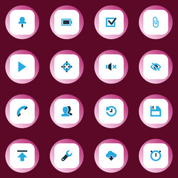 Interface icons colored set with target attach vector