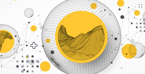 sphere theme with connected lines in technology vector image