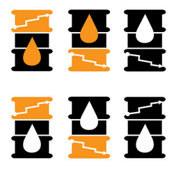 Barrel and the diagram fall rise of oil prices vector