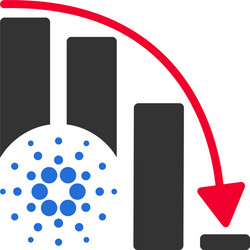 Cardano epic fail chart flat icon vector