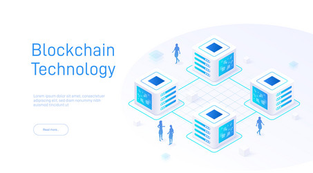 it is an isometric of a blockchain vector image