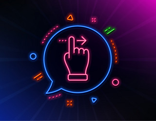touchscreen gesture line icon slide right arrow vector image