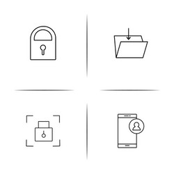 web and text simple linear icon setsimple outline vector image