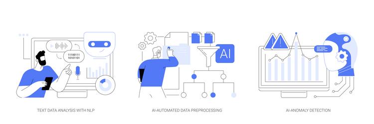 AI Data Analysis Automation Concept vector image