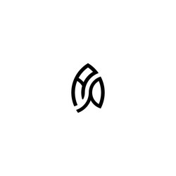 ap leaf shape line initial concept with high vector image